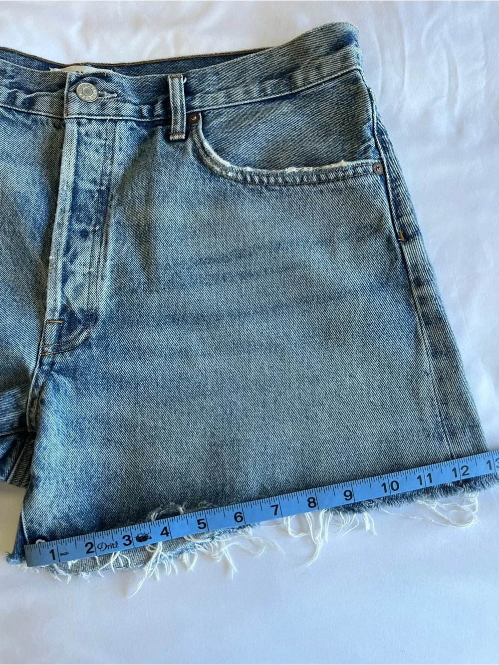 AGOLDE Parker Long Cutoff Denim Shorts Wheel Size 32